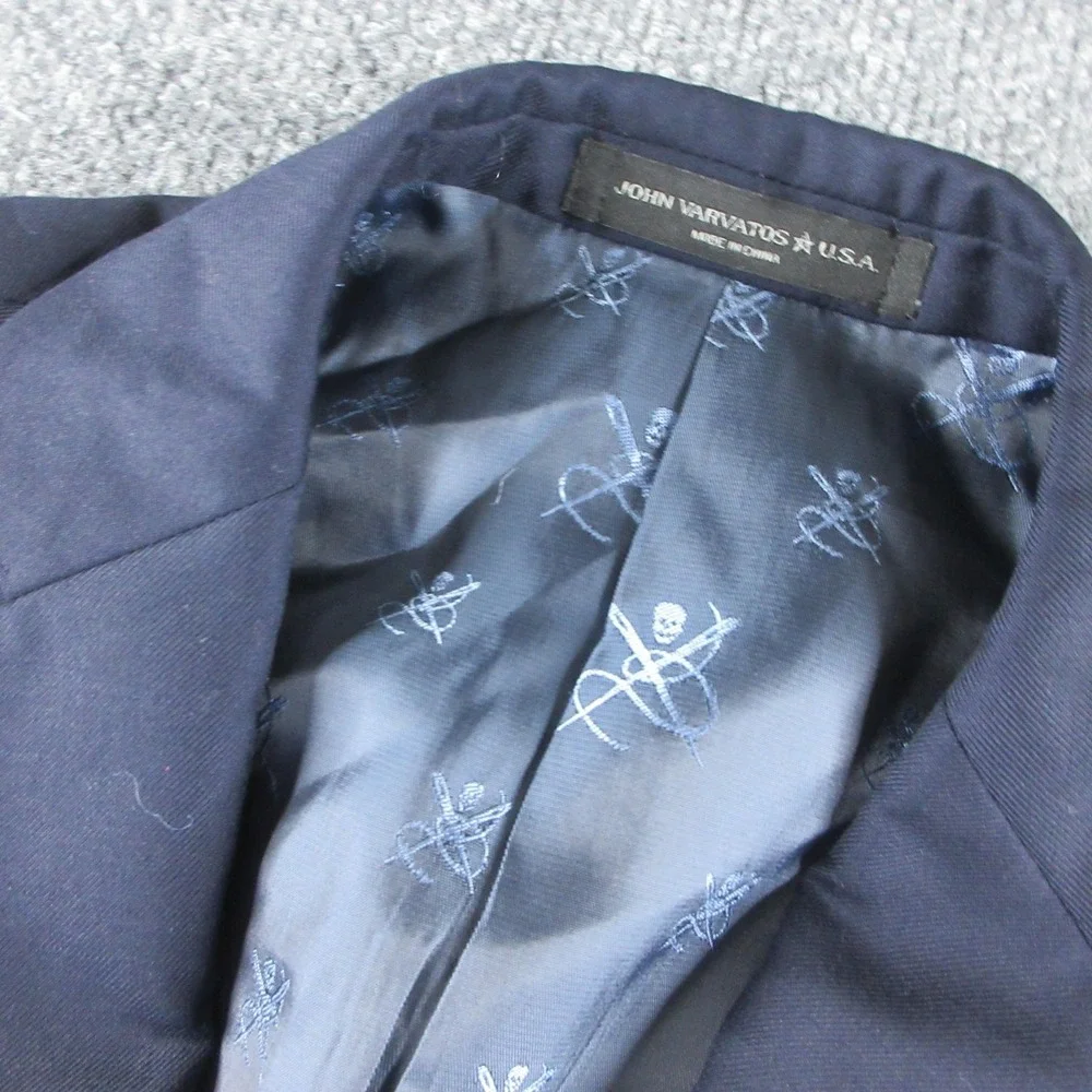 John Varvatos U.S.A. Blazer Mens 38R Blue Wool Bleecker Sport Coat Jacket